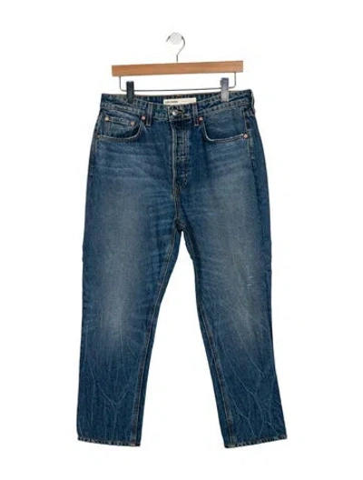 Pre-owned Grlfrnd High-rise Straight Leg Jeans In Blue
