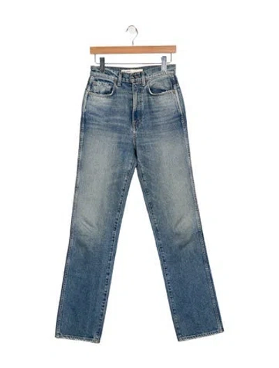 Pre-owned Grlfrnd High-rise Straight Leg Jeans In Blue