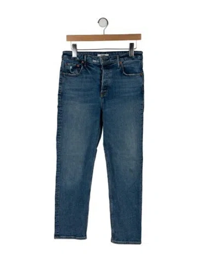 Pre-owned Grlfrnd High-rise Straight Leg Jeans In Blue