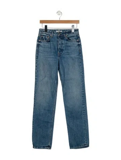 Pre-owned Grlfrnd High-rise Straight Leg Jeans In Blue