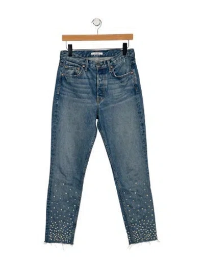 Pre-owned Grlfrnd High-rise Straight Leg Jeans In Blue
