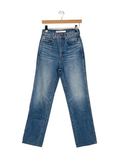 Pre-owned Grlfrnd High-rise Straight Leg Jeans In Blue