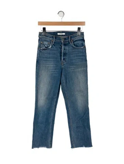 Pre-owned Grlfrnd High-rise Straight Leg Jeans In Blue