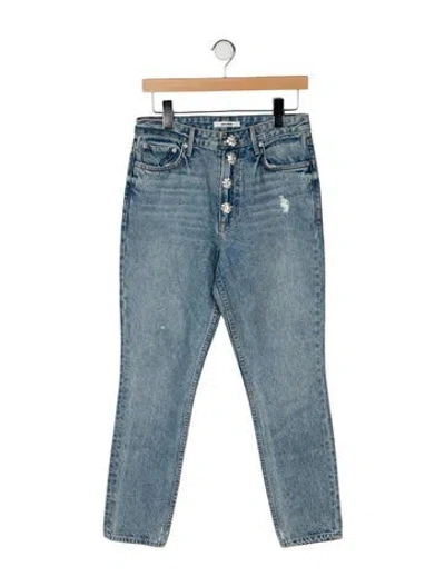 Pre-owned Grlfrnd High-rise Straight Leg Jeans In Blue