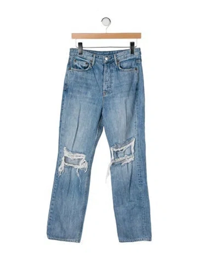 Pre-owned Grlfrnd High-rise Straight Leg Jeans In Blue