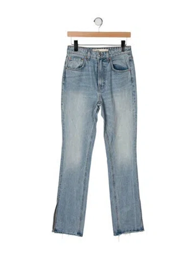 Pre-owned Grlfrnd High-rise Straight Leg Jeans In Blue