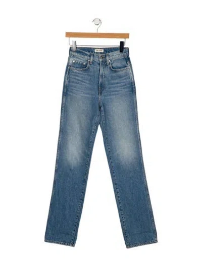 Pre-owned Grlfrnd High-rise Straight Leg Jeans In Blue