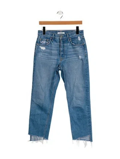 Pre-owned Grlfrnd High-rise Straight Leg Jeans In Blue