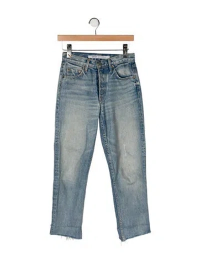 Pre-owned Grlfrnd High-rise Straight Leg Jeans In Blue