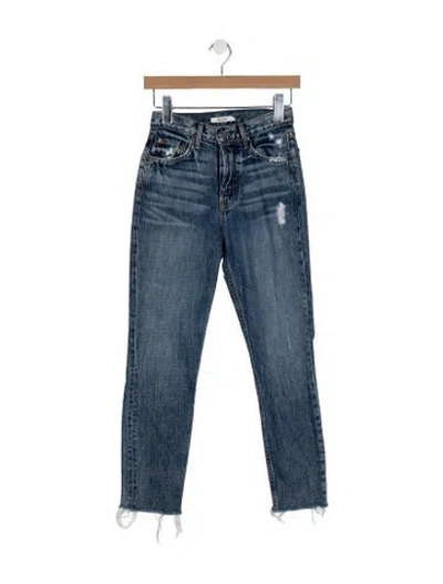 Pre-owned Grlfrnd High-rise Straight Leg Jeans In Blue