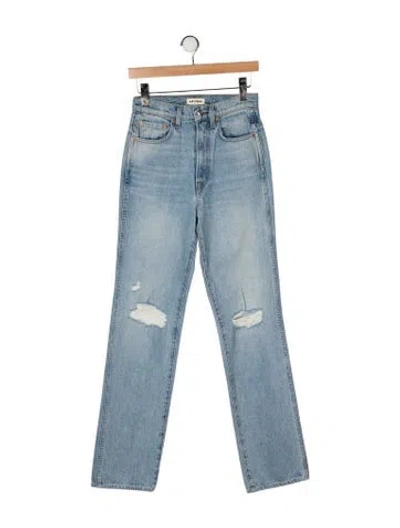 Pre-owned Grlfrnd High-rise Straight Leg Jeans In Blue