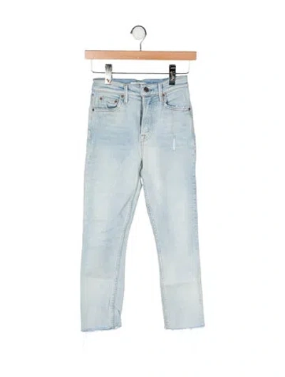 Pre-owned Grlfrnd High-rise Straight Leg Jeans In Blue