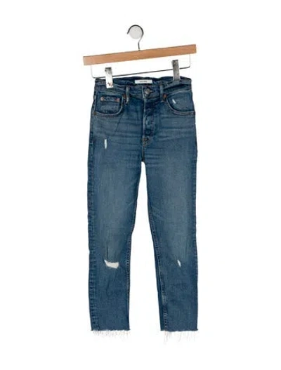Pre-owned Grlfrnd High-rise Straight Leg Jeans In Blue