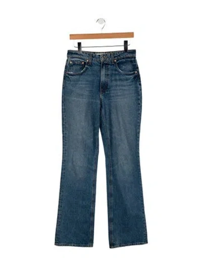 Pre-owned Grlfrnd High-rise Straight Leg Jeans In Blue