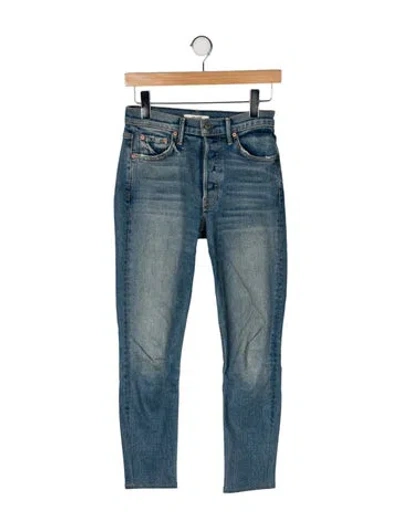 Pre-owned Grlfrnd High-rise Straight Leg Jeans In Blue