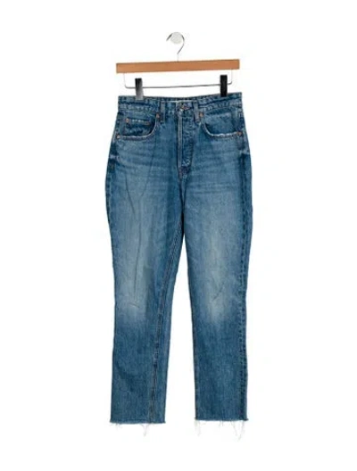 Pre-owned Grlfrnd High-rise Straight Leg Jeans In Blue