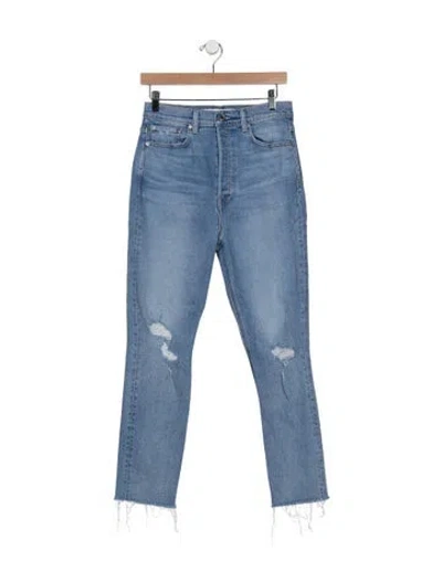 Pre-owned Grlfrnd High-rise Straight Leg Jeans In Blue