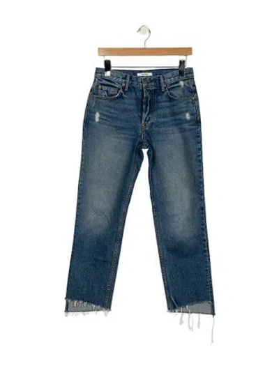 Pre-owned Grlfrnd High-rise Straight Leg Jeans In Blue