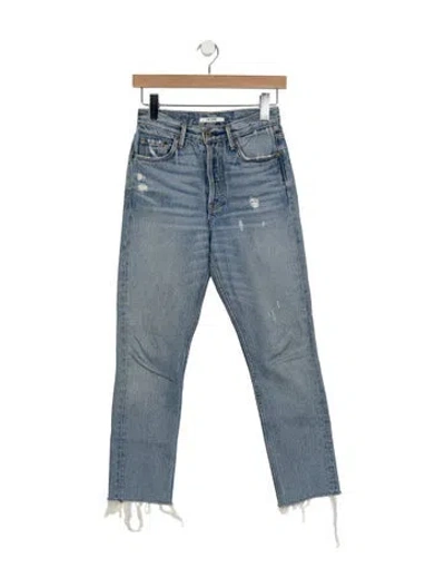 Pre-owned Grlfrnd High-rise Straight Leg Jeans In Blue