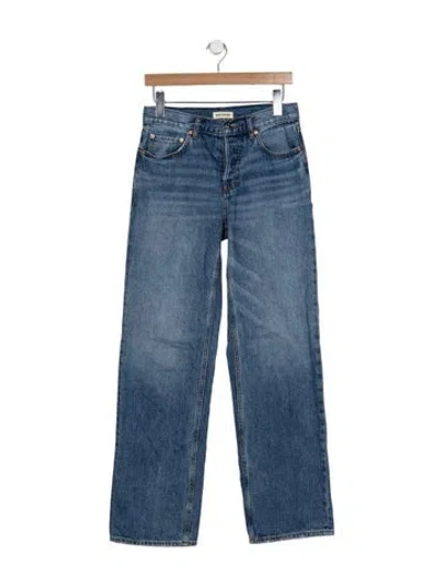 Pre-owned Grlfrnd High-rise Straight Leg Jeans In Blue