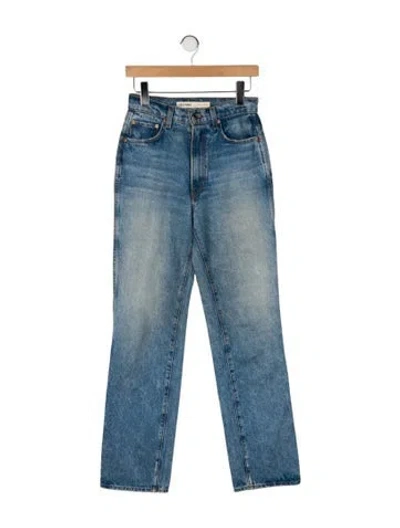 Pre-owned Grlfrnd High-rise Straight Leg Jeans In Blue