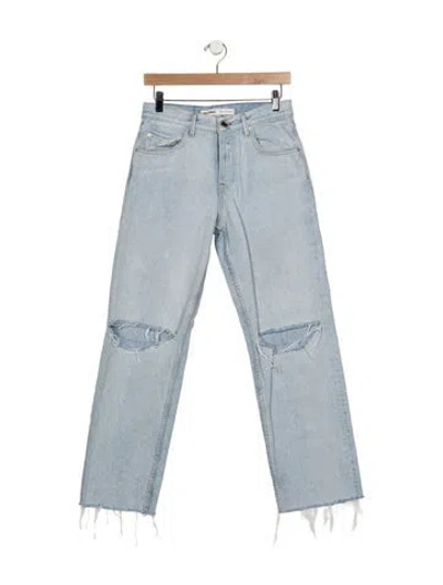 Pre-owned Grlfrnd High-rise Straight Leg Jeans In Blue