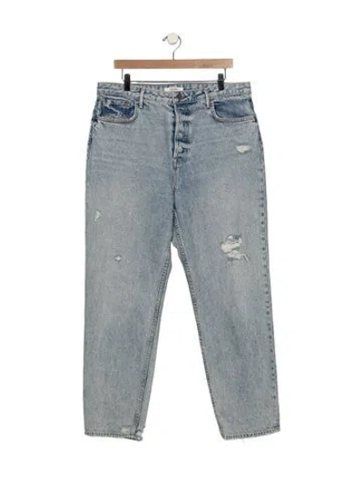 Pre-owned Grlfrnd High-rise Straight Leg Jeans In Blue