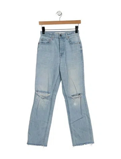 Pre-owned Grlfrnd High-rise Straight Leg Jeans In Blue