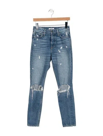 Pre-owned Grlfrnd High-rise Straight Leg Jeans In Blue