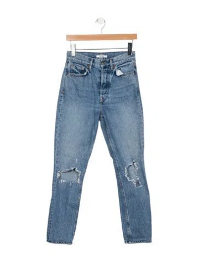 Pre-owned Grlfrnd High-rise Straight Leg Jeans In Blue