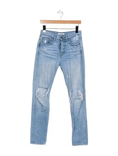 Pre-owned Grlfrnd High-rise Straight Leg Jeans In Blue