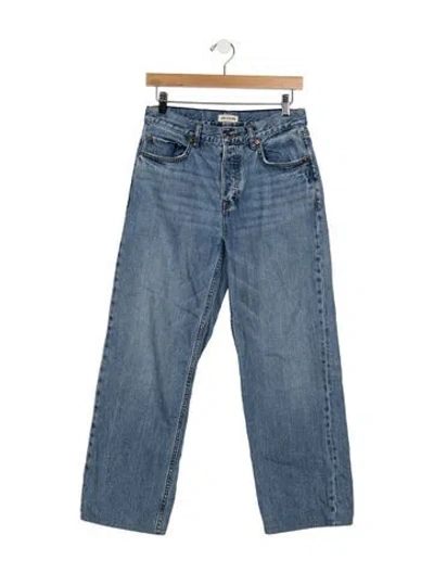 Pre-owned Grlfrnd High-rise Straight Leg Jeans In Blue