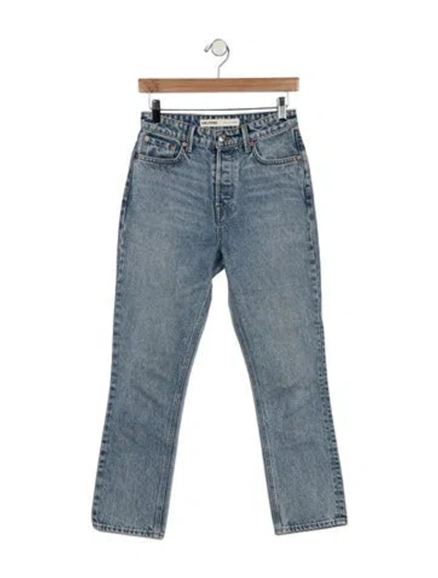 Pre-owned Grlfrnd High-rise Straight Leg Jeans In Blue