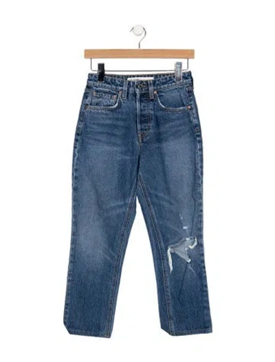 Pre-owned Grlfrnd High-rise Straight Leg Jeans In Blue