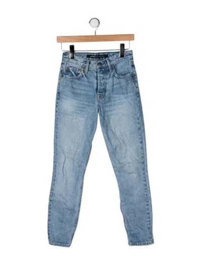 Pre-owned Grlfrnd High-rise Straight Leg Jeans In Blue