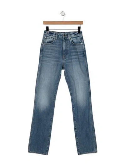 Pre-owned Grlfrnd High-rise Straight Leg Jeans In Blue