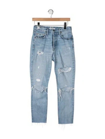 Pre-owned Grlfrnd High-rise Straight Leg Jeans In Blue