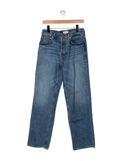 Pre-owned Grlfrnd High-rise Straight Leg Jeans In Blue