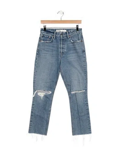 Pre-owned Grlfrnd High-rise Straight Leg Jeans In Blue
