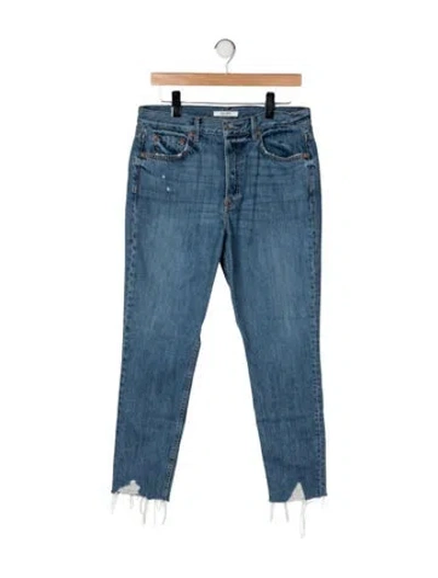 Pre-owned Grlfrnd High-rise Straight Leg Jeans In Blue
