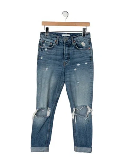 Pre-owned Grlfrnd High-rise Straight Leg Jeans In Blue