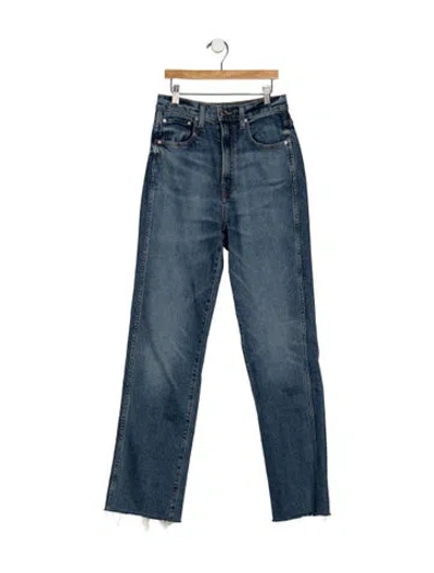 Pre-owned Grlfrnd High-rise Straight Leg Jeans In Blue