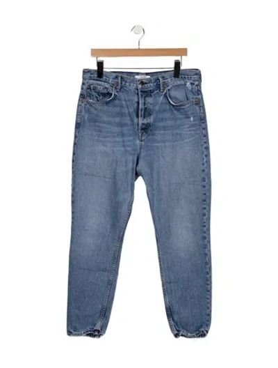 Pre-owned Grlfrnd High-rise Straight Leg Jeans In Blue