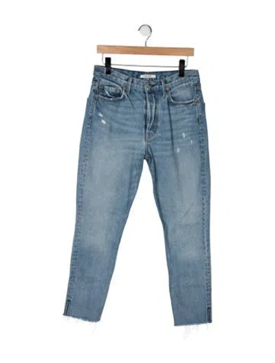 Pre-owned Grlfrnd High-rise Straight Leg Jeans In Blue