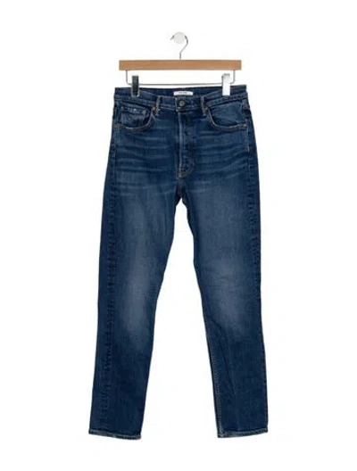 Pre-owned Grlfrnd High-rise Straight Leg Jeans In Blue