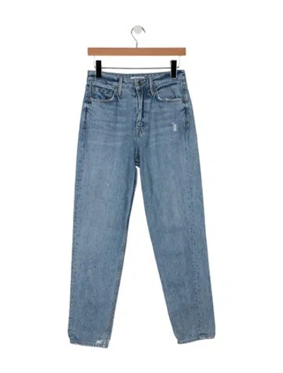 Pre-owned Grlfrnd High-rise Straight Leg Jeans In Blue