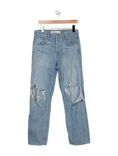 Pre-owned Grlfrnd High-rise Straight Leg Jeans In Blue