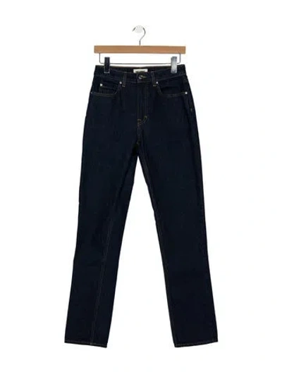 Pre-owned Grlfrnd High-rise Straight Leg Jeans In Blue