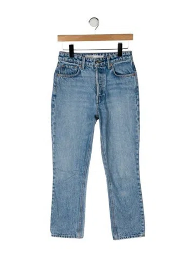 Pre-owned Grlfrnd High-rise Straight Leg Jeans In Blue