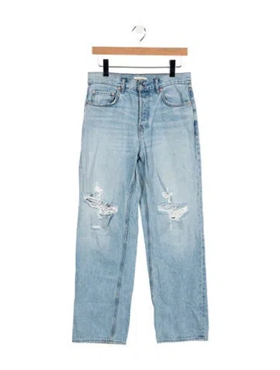 Pre-owned Grlfrnd High-rise Straight Leg Jeans In Blue